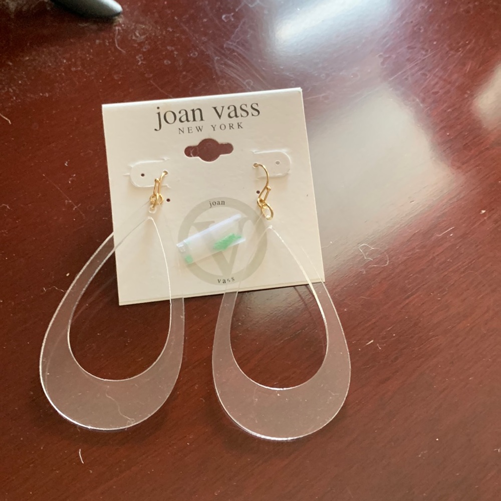 Joan Vass New York‎ plastic teardrop earrings. Brand new